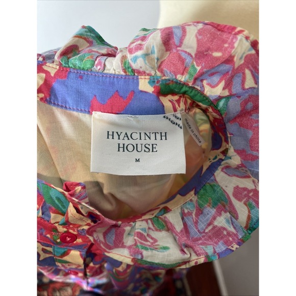 NWOT Tuckernuck Hyacinth House Magenta Multi Floral Ruffle Collar Louisa Dress M - Picture 11 of 12